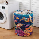 Quilted laundry basket