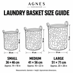 Laundry basket size guide: 36 × 46, 41 × 56 and 51 × 71 cm — Agnes Vancouver
