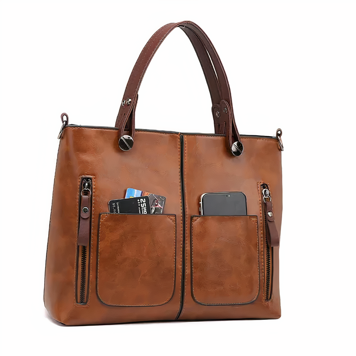 Alexandra - Iconic Retro Polyurethane Faux Leather Crossbody Handbag — view 1