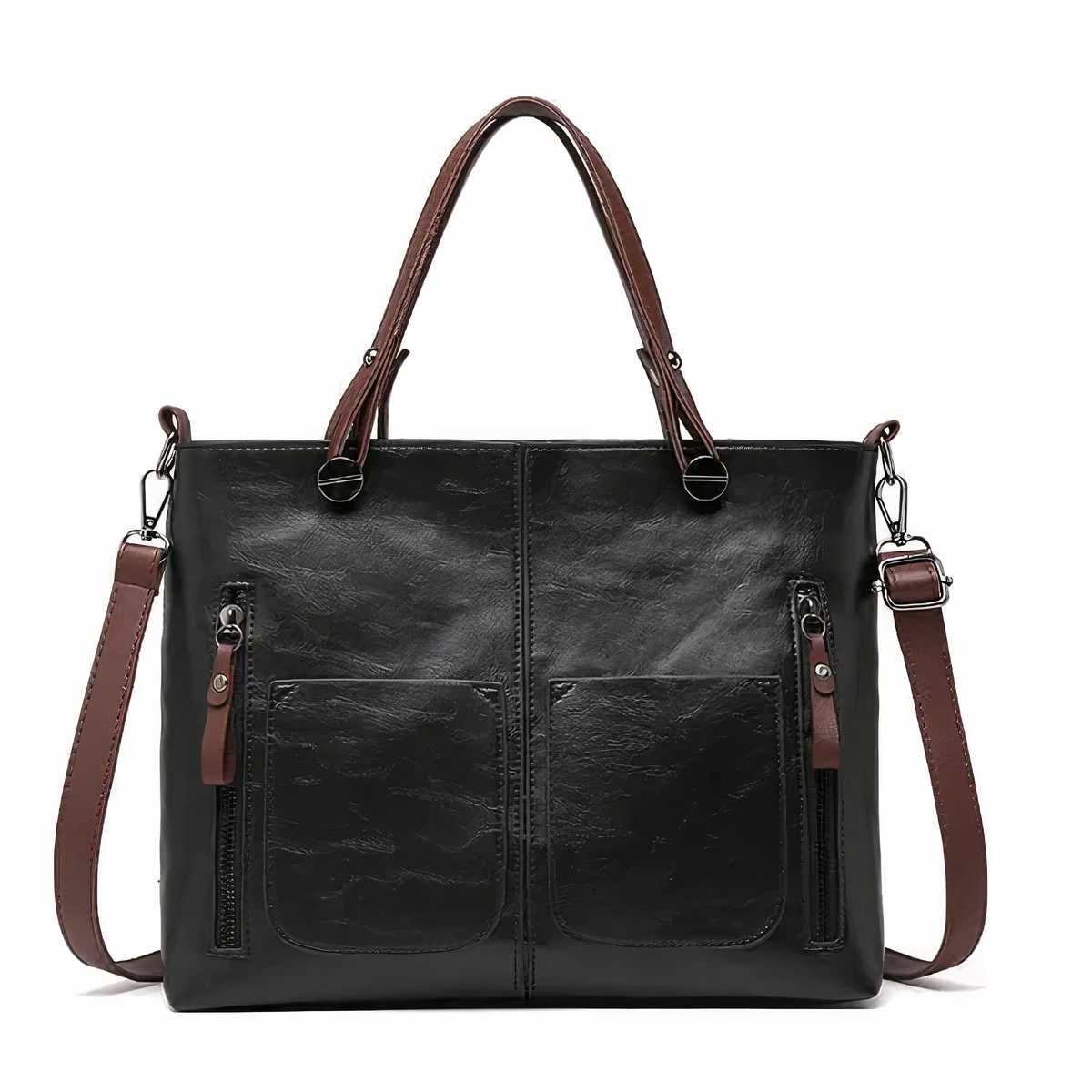 Alexandra - Iconic Retro Polyurethane Faux Leather Crossbody Handbag — view 2