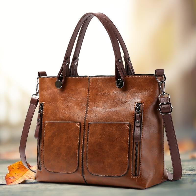 Alexandra - Iconic Retro Polyurethane Faux Leather Crossbody Handbag — view 4