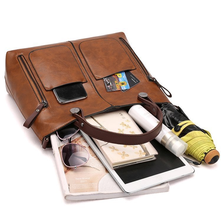 Alexandra - Iconic Retro Polyurethane Faux Leather Crossbody Handbag — view 7