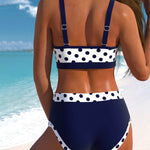 Allison - high waist polka dot bikini with patchwork design — view 2