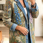 Allison - Retro Floral Denim Jacket — view 2