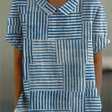 Alyssa - Striped Print Blouse — view 2