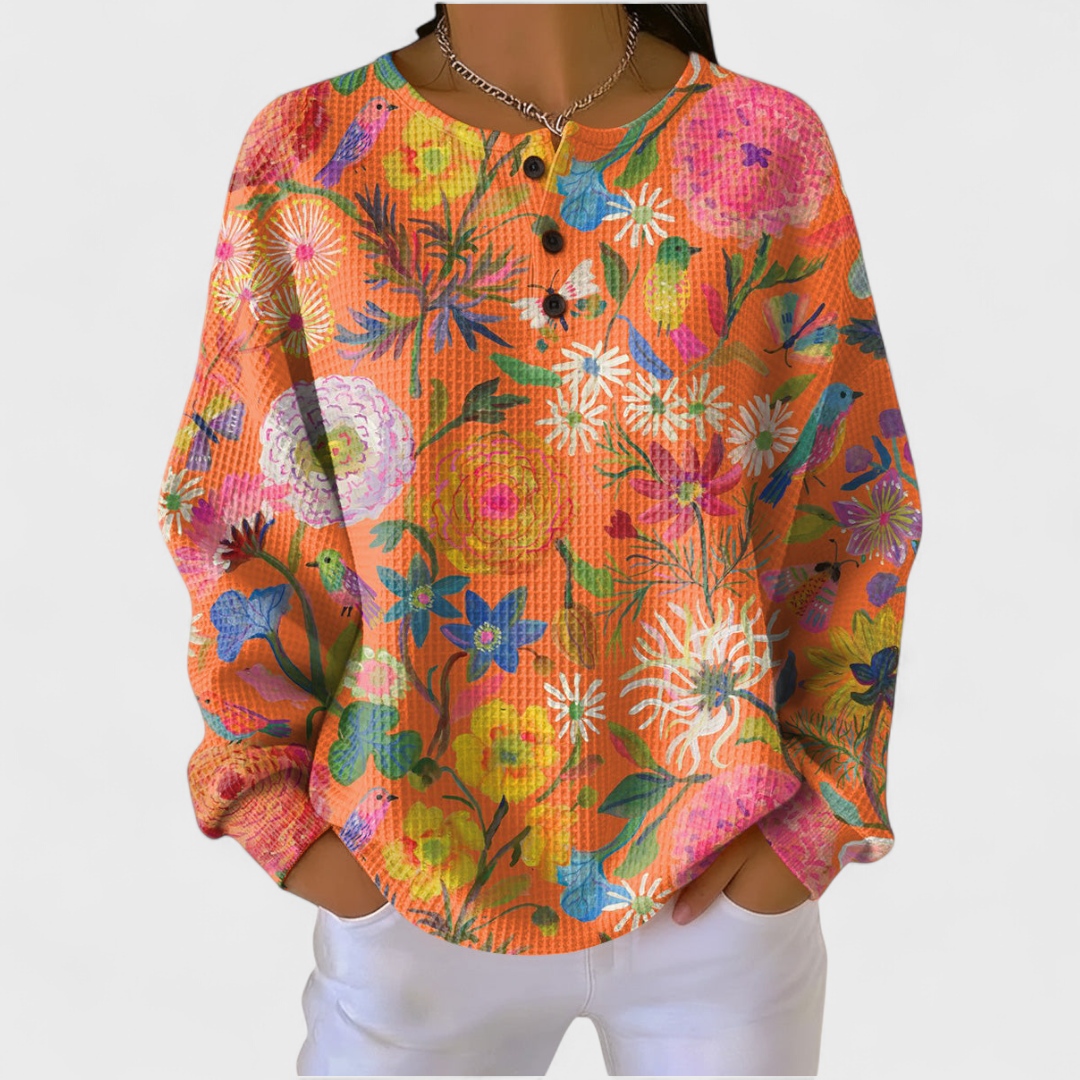 Alyssa - colourful floral print sweater — view 1
