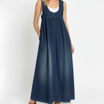 Amara - retro denim maxi dress — view 2