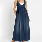 Amara - retro denim maxi dress — view 2