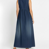 Amara - retro denim maxi dress — view 3