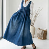 Amara - retro denim maxi dress — view 6