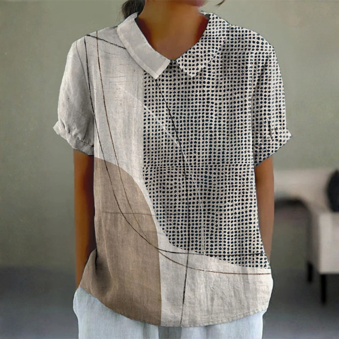 Amber - blouse with abstract dots and lines — view 1