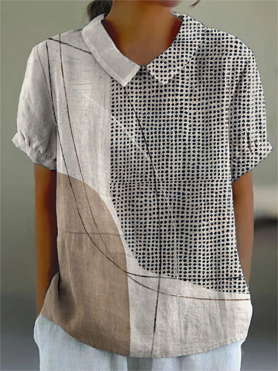 Amber - blouse with abstract dots and lines — view 2