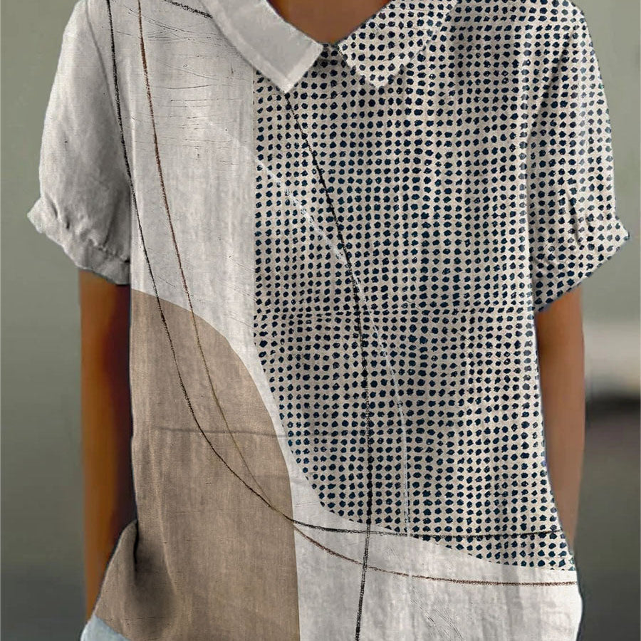Amber - blouse with abstract dots and lines — view 2