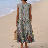 Amber - Embroidered floral field dress — view 3