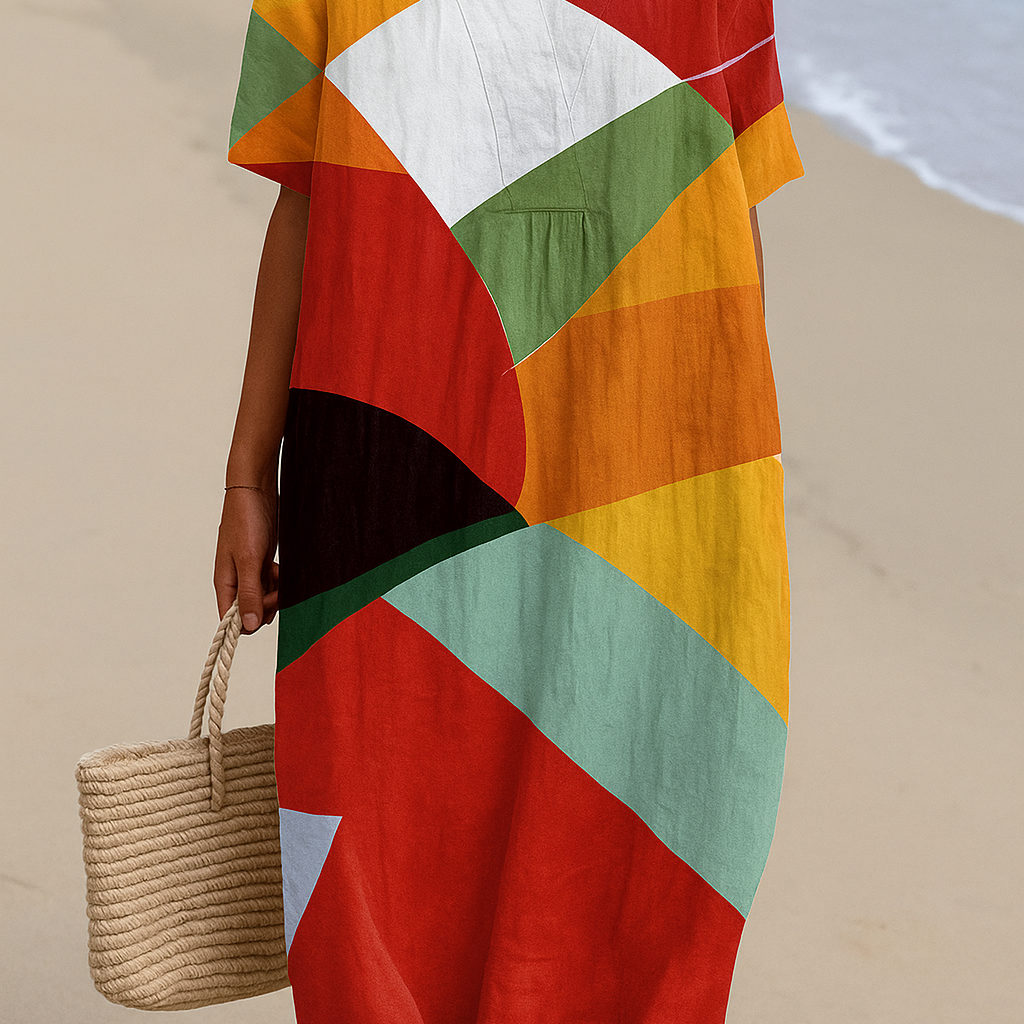 Amber - colourful patchwork dress — view 2