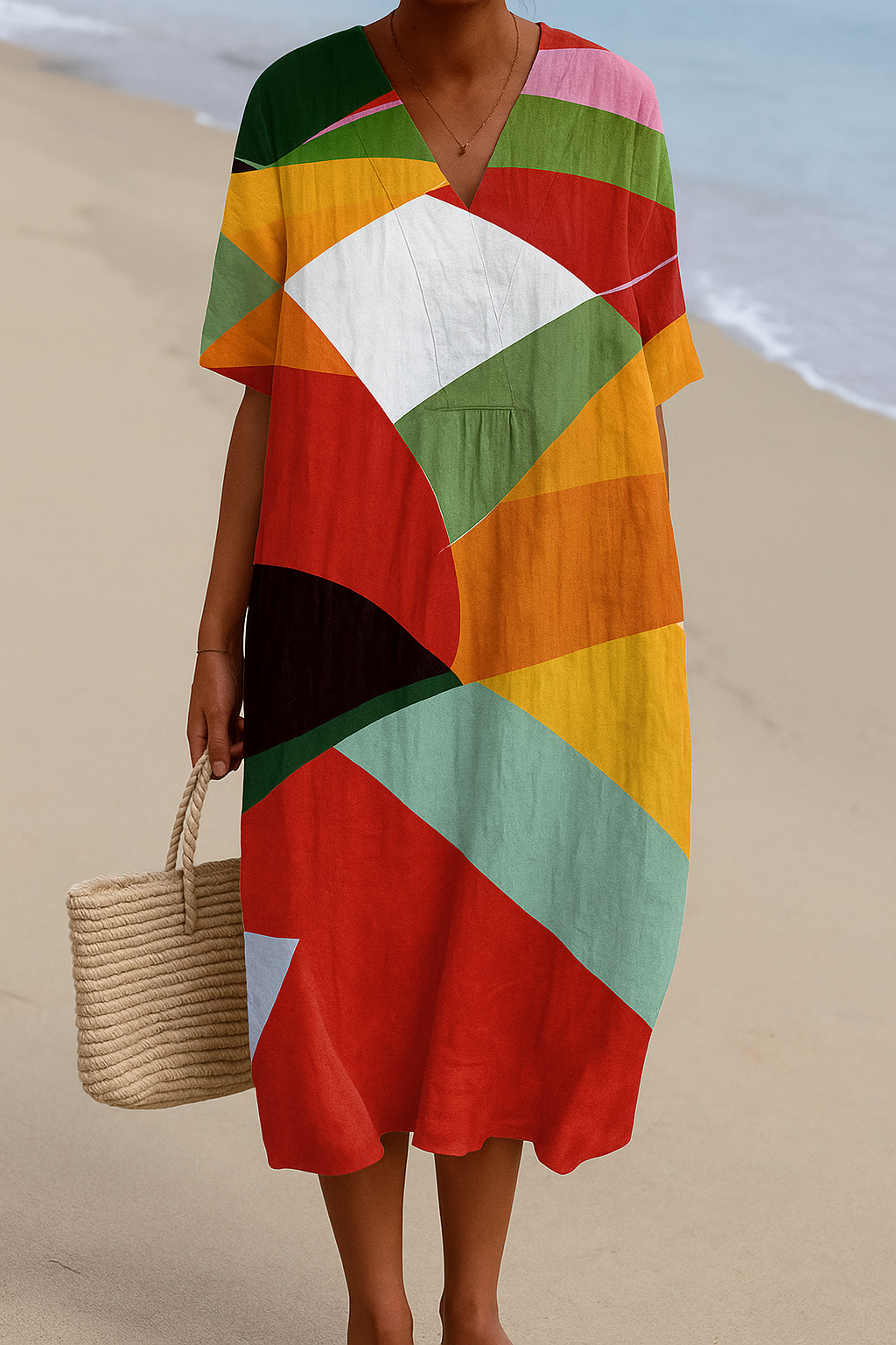 Amber - colourful patchwork dress — view 2