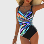Amelia - a fashionable high-stretch swimsuit with a criss-cross front detail — view 1