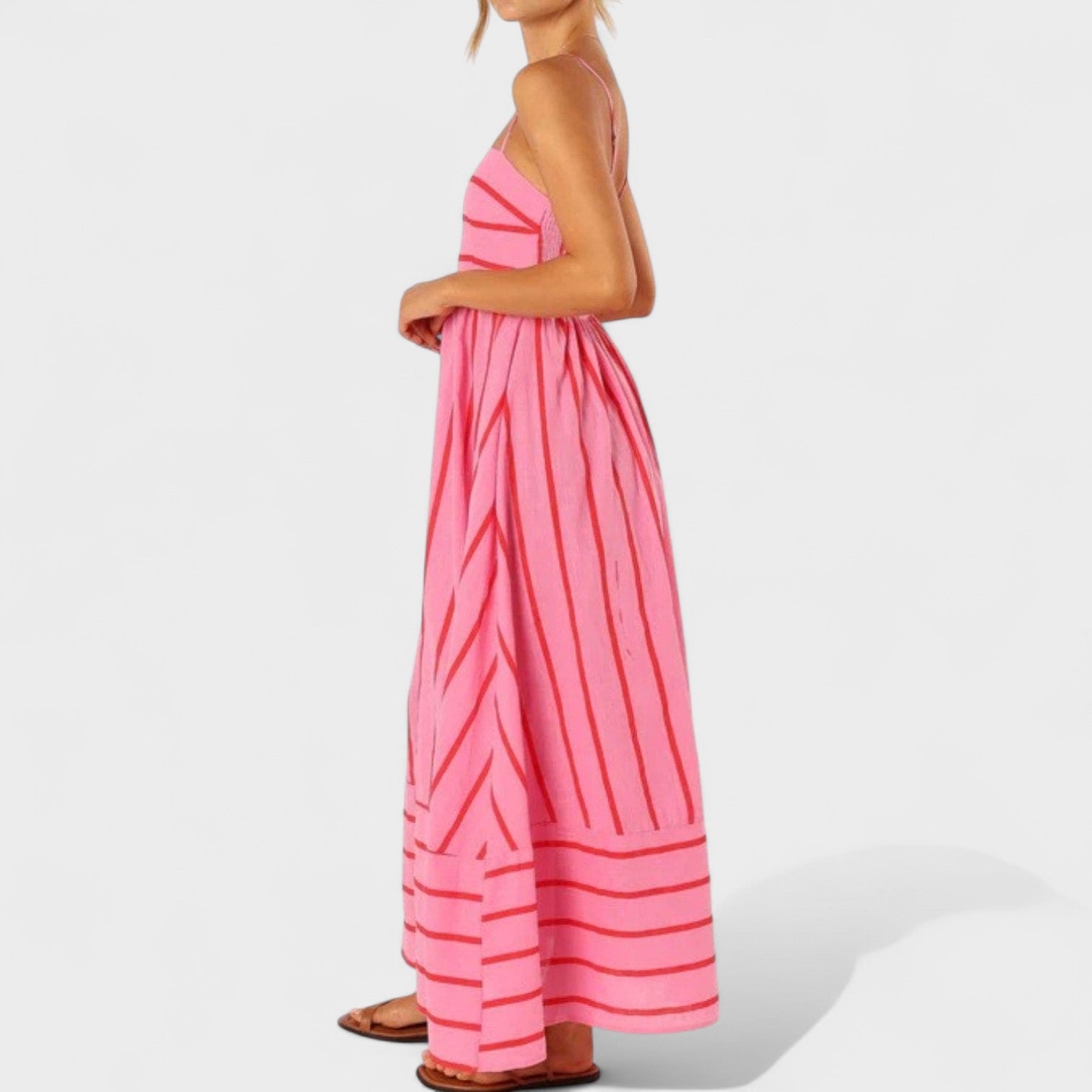 Andrea - long striped dress — view 2