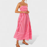 Andrea - long striped dress — view 3