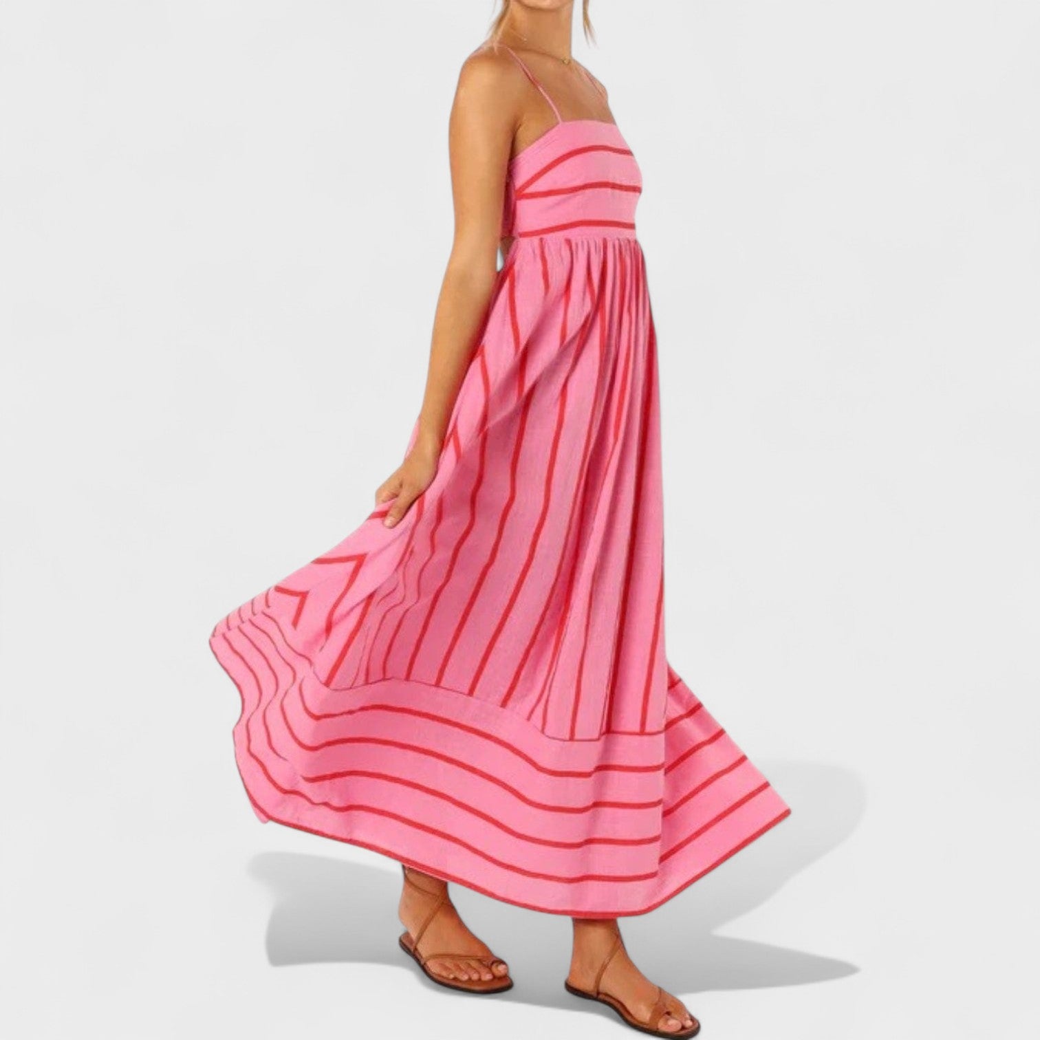 Andrea - long striped dress — view 4