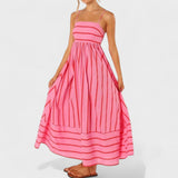 Andrea - long striped dress — view 6