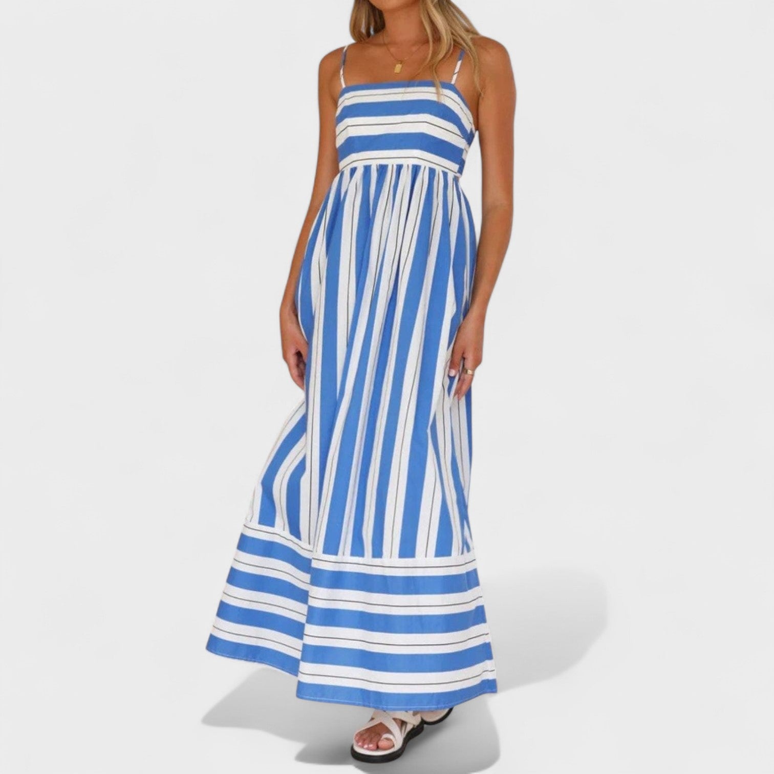 Andrea - long striped dress — view 8