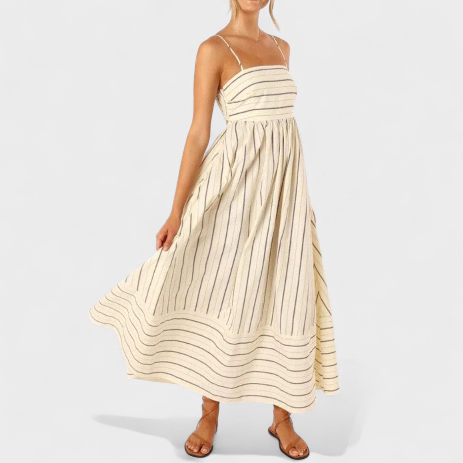 Andrea - long striped dress — view 12