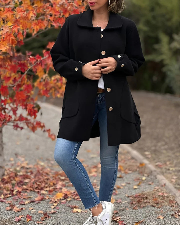 Andrea - classic button down oversized jacket — view 6