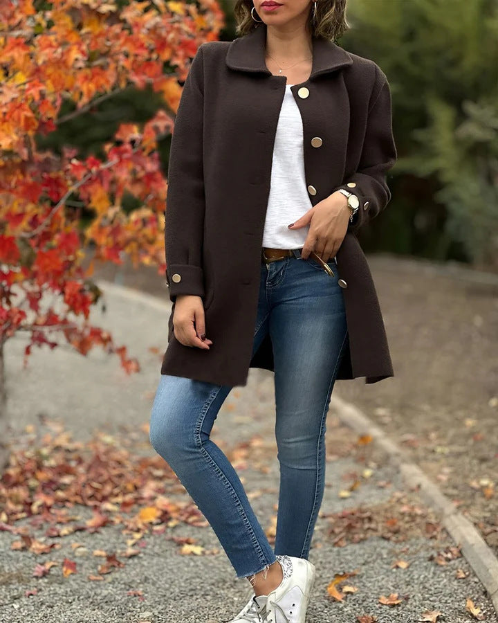 Andrea - classic button down oversized jacket — view 7
