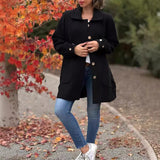 Andrea - classic button down oversized jacket — view 10