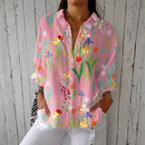 Andrea - floral shirt tulip garden — view 1