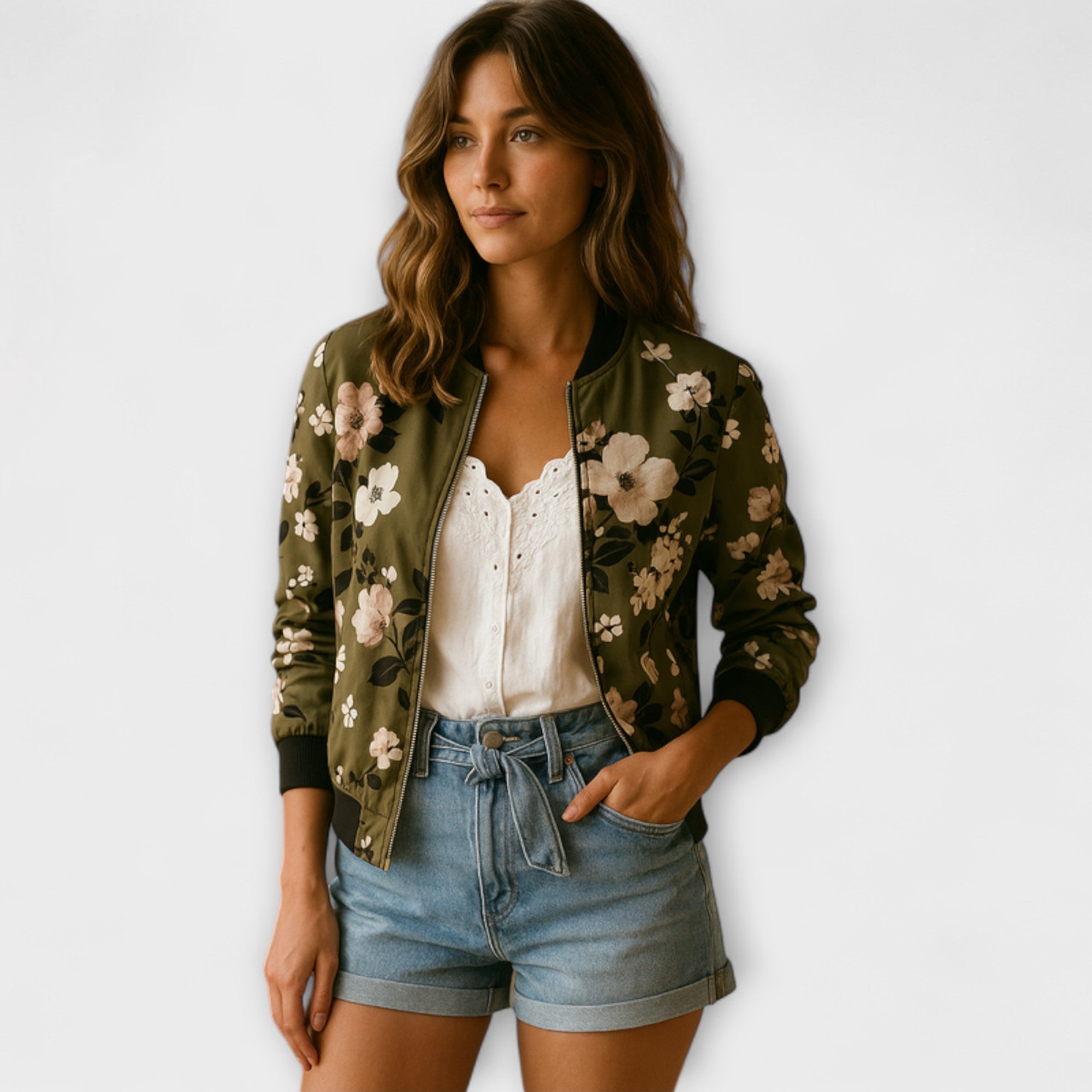 Andreia - elegant floral bomber jacket — view 4