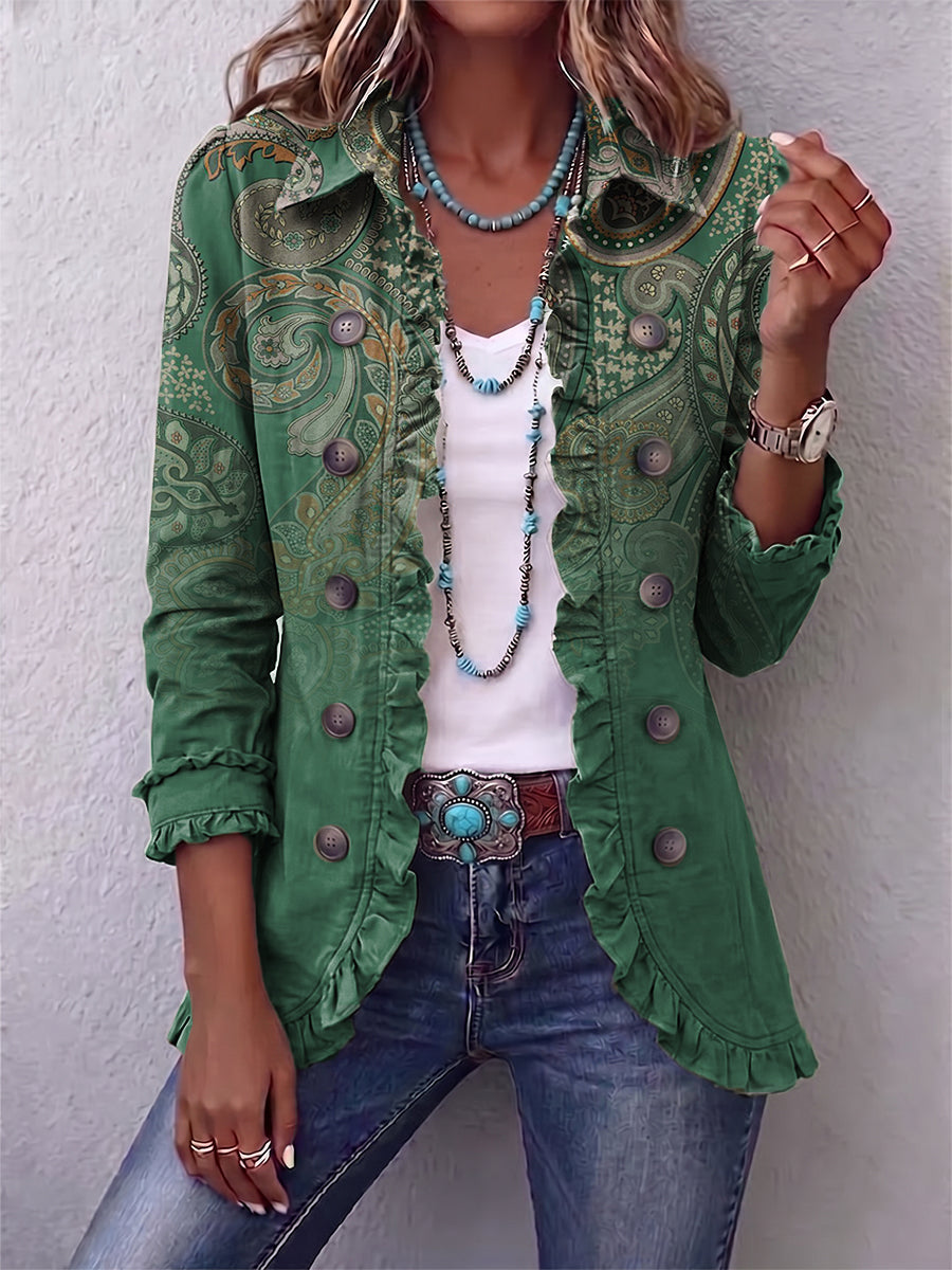 Aria - bohemian paisley ruffle jacket — view 1