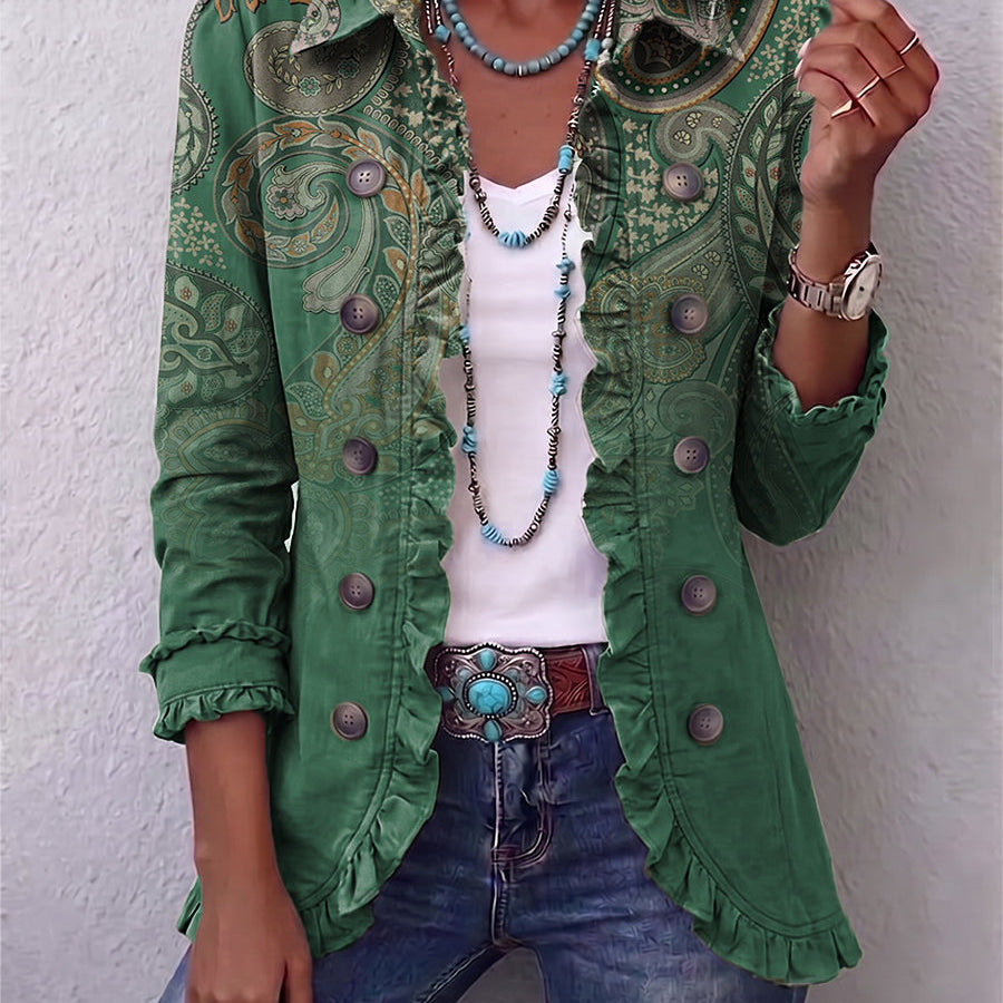 Aria - bohemian paisley ruffle jacket — view 1