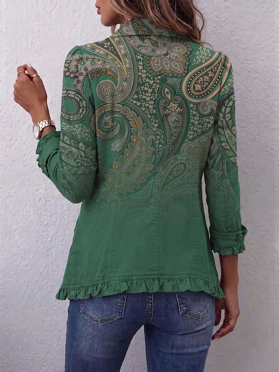 Aria - bohemian paisley ruffle jacket — view 2