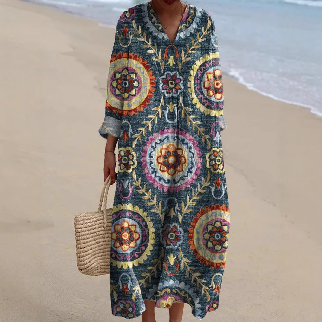Ashley - boho dress with ethnic pattern — view 1