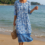 Ashley - maxi dress with round neck and pattern — view 1