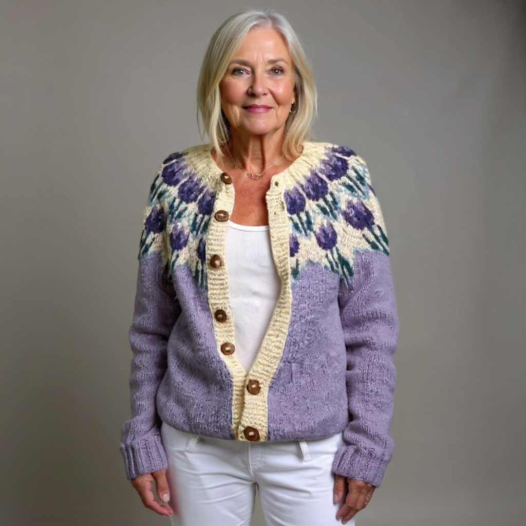 Ashley - Retro Icelandic Cardigan — view 1