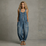 Ashley - stylish denim overalls with pockets — view 1