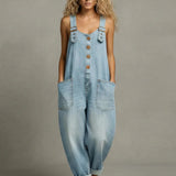 Ashley - stylish denim overalls with pockets — view 3