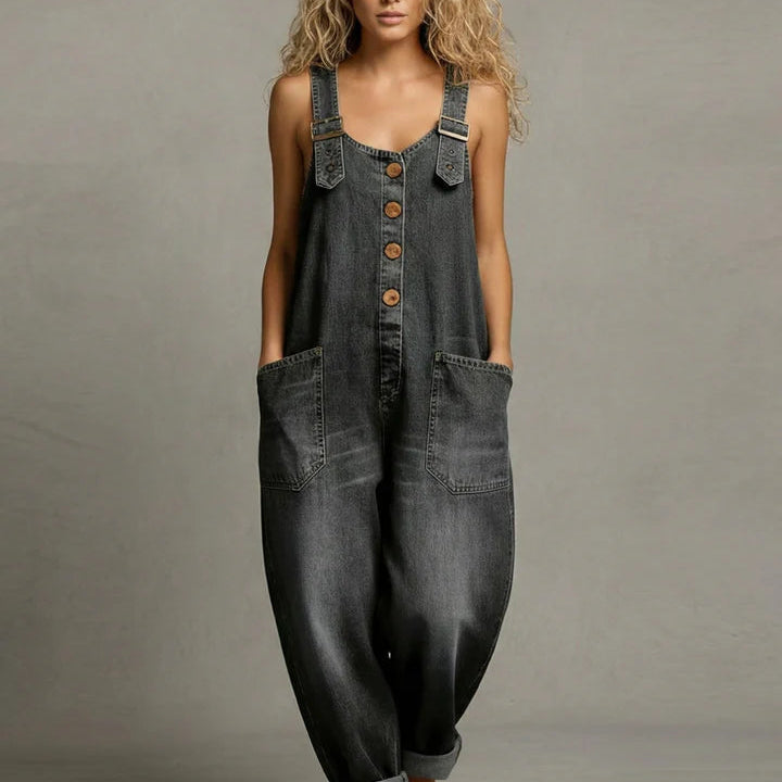 Ashley - stylish denim overalls with pockets — view 5