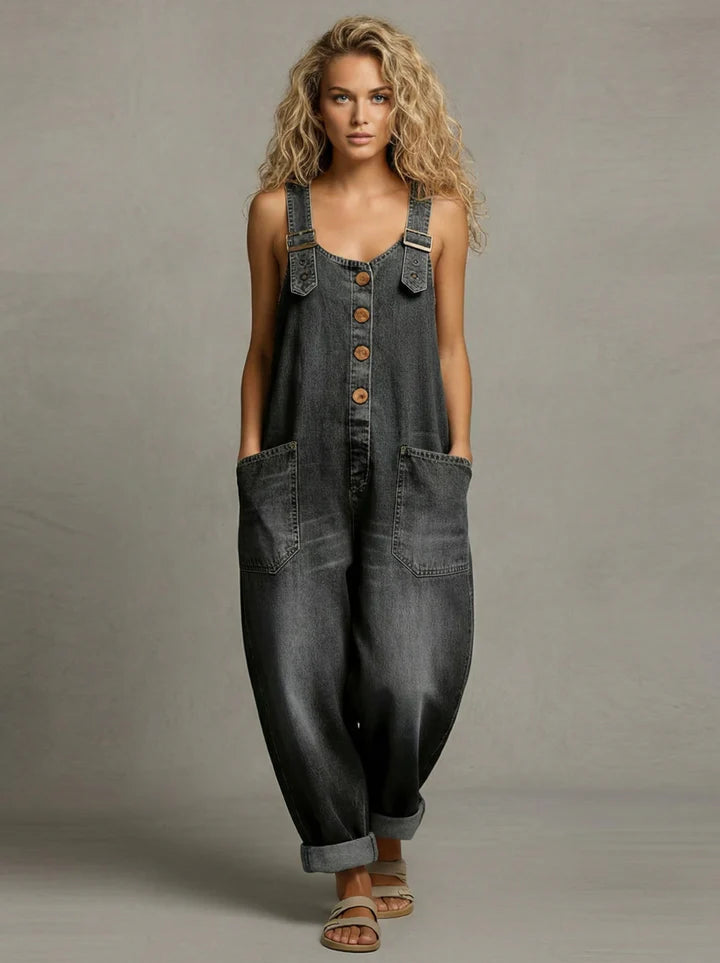 Ashley - stylish denim overalls with pockets — view 5