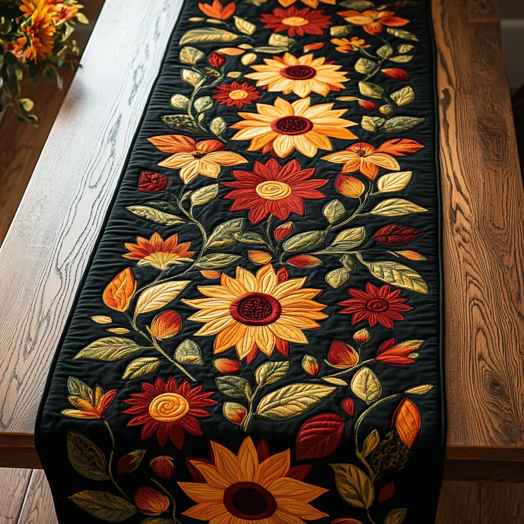 Table runner - Autumn sunflowers — view 2