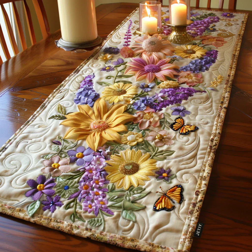 Table runner - Garden flowers — view 1
