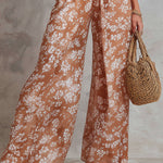 Athena – elegant floral print sleeveless wide leg overalls — view 4