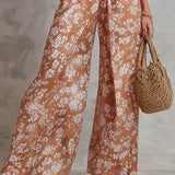 Athena – elegant floral print sleeveless wide leg overalls — view 4