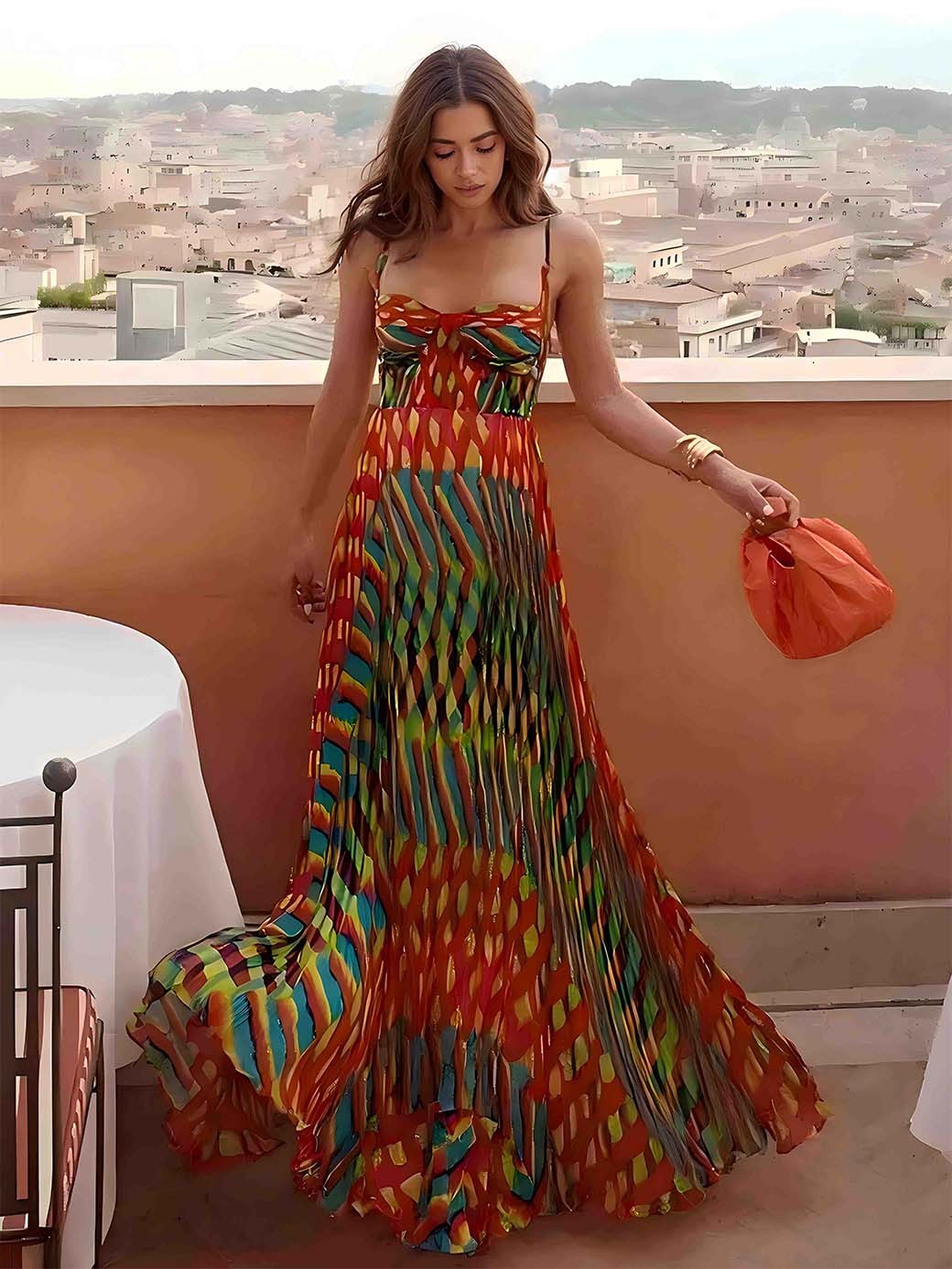 Aubrey - Abstract Print Maxi Dress — view 2