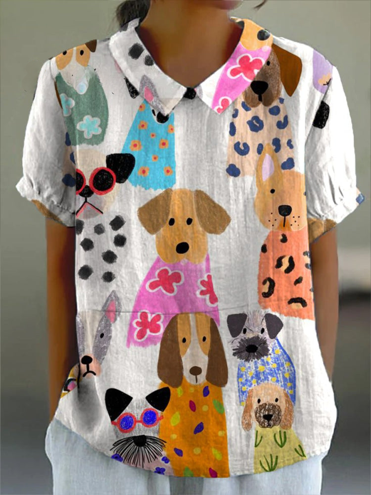 Aubrey - Dog Print Blouse — view 2