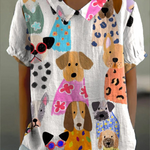 Aubrey - Dog Print Blouse — view 2