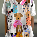Aubrey - Dog Print Blouse — view 2
